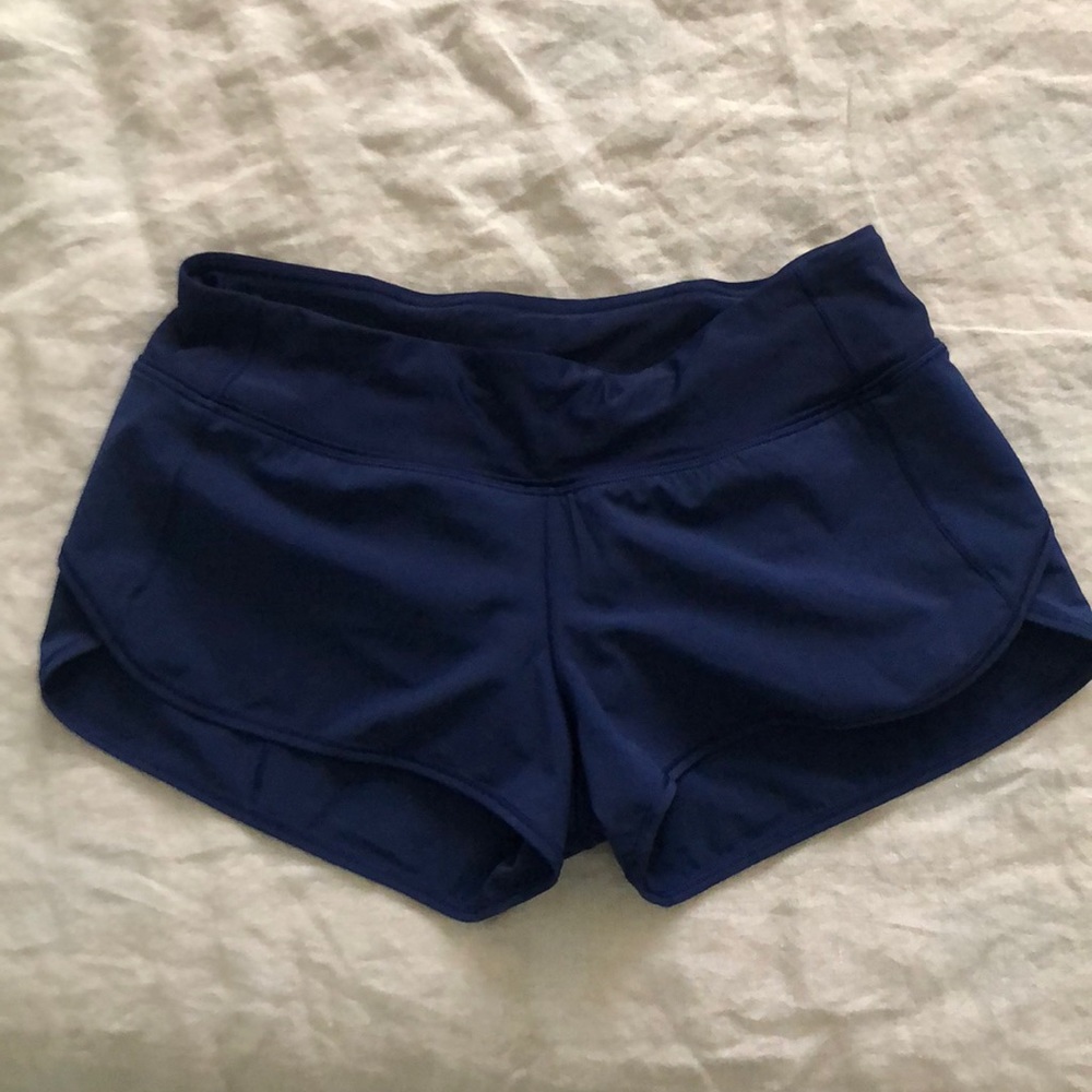 Lululemon speed up shorts H2O size 6 navy blue
